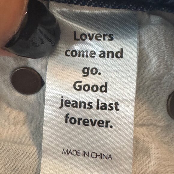 PacSun High Rise Baggy Jeans Size 23 Dark Blue Denim Bandanna Patch Design - Picture 9 of 10